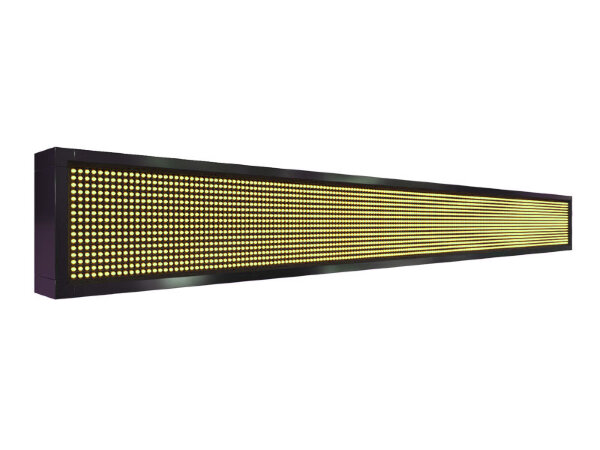 Бегущая строка 200 на 24 см жёлтого цвета