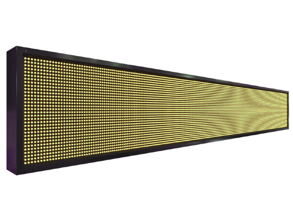 Бегущая строка 264 на 40 см жёлтого цвета