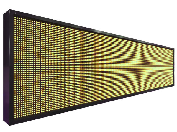 Бегущая строка 232 на 56 см жёлтого цвета