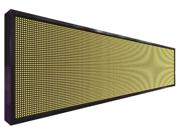 Бегущая строка 264 на 56 см жёлтого цвета